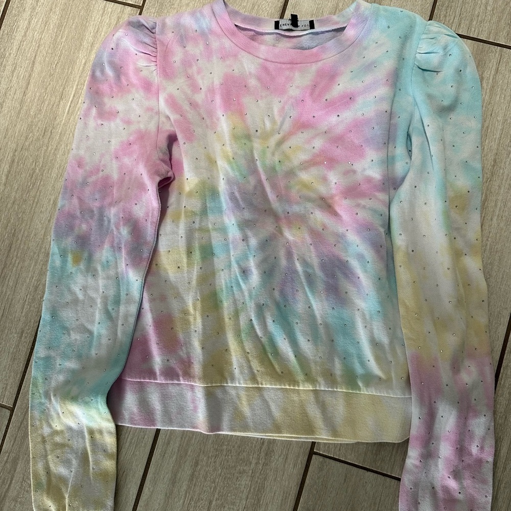 Generation Love puff shoulder sweatshirt in tie dye